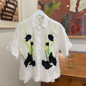 Psophía sequin organza blouse